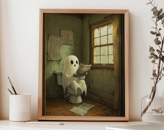 Spooky Victorian Bathroom Art Dark Academia Halloween Decor