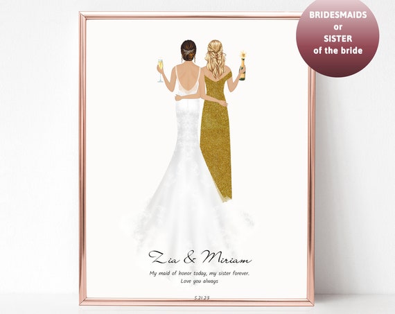 Zia and Miriam Maid of Honor My Sister Forever Custom Poster