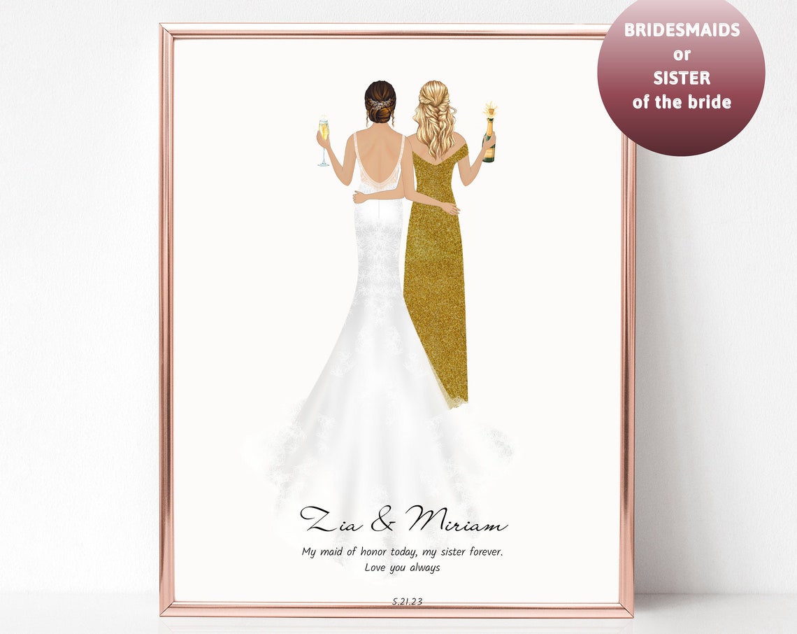 Zia and Miriam Maid of Honor My Sister Forever Custom Poster