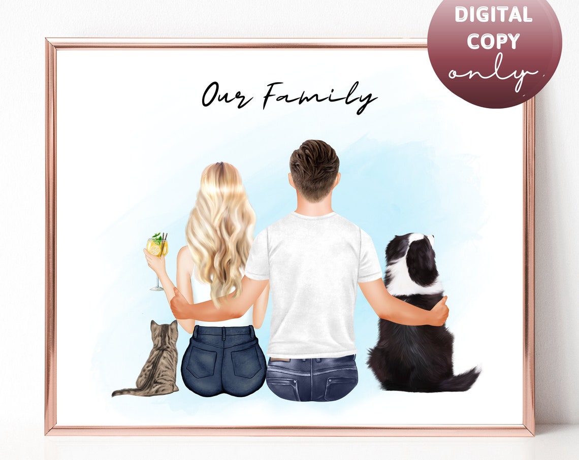 Pet And Owner Print Couple Portrait Family Portrait Dog Portrait Gift For Pet Owner Personalized Gift Dog Mom Pet Memorial Mothers Day Gift