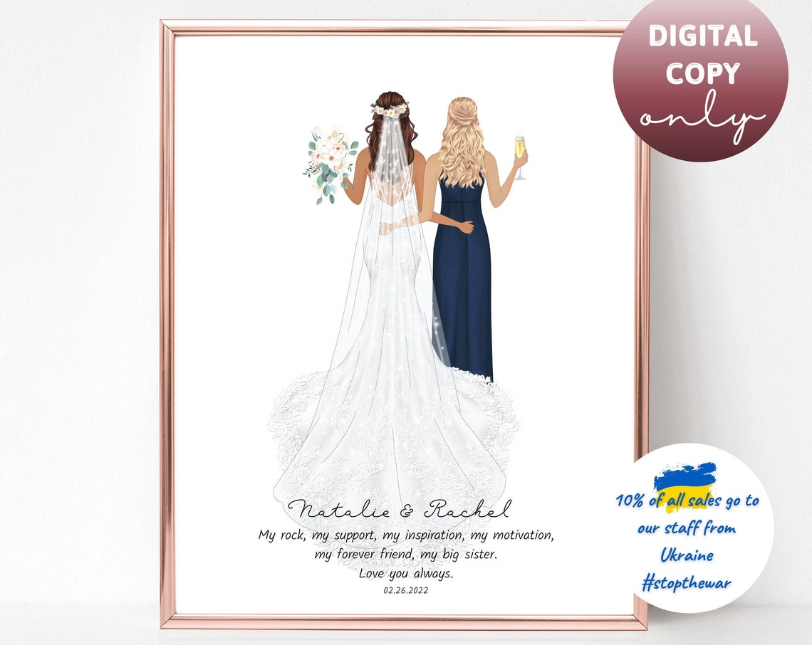 Bridesmaid Sister of the Bride Custom Wedding Party Gift Poster