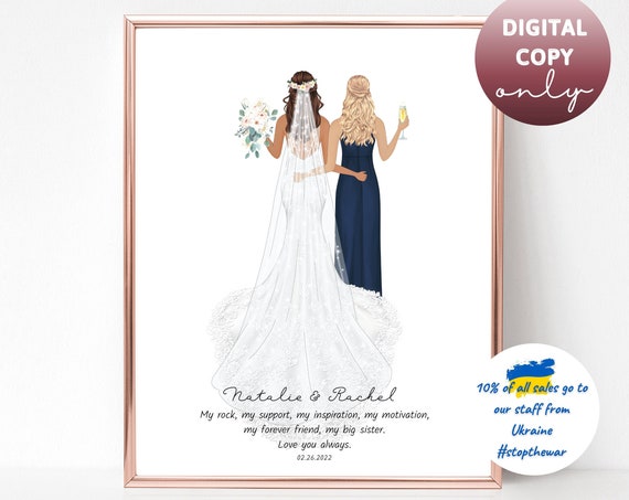 Bridesmaid Sister of the Bride Custom Wedding Party Gift Poster
