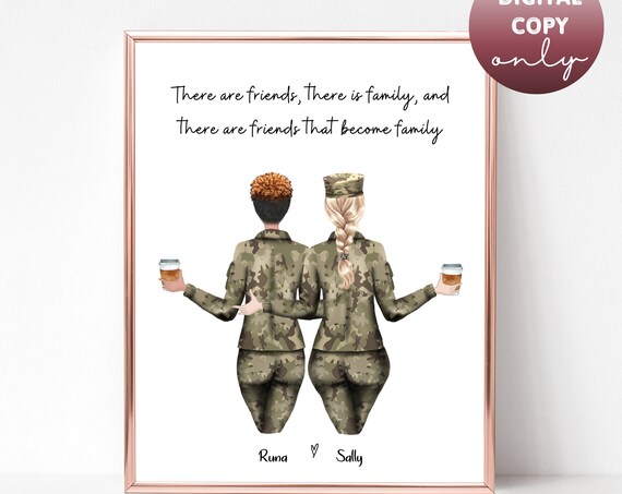 Friends That Become Family Custom Army Girls Best Friends Poster