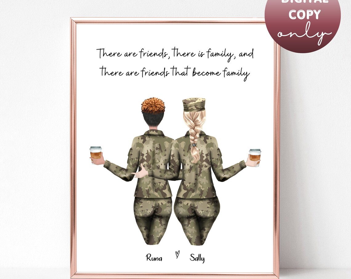 Friends That Become Family Custom Army Girls Best Friends Poster