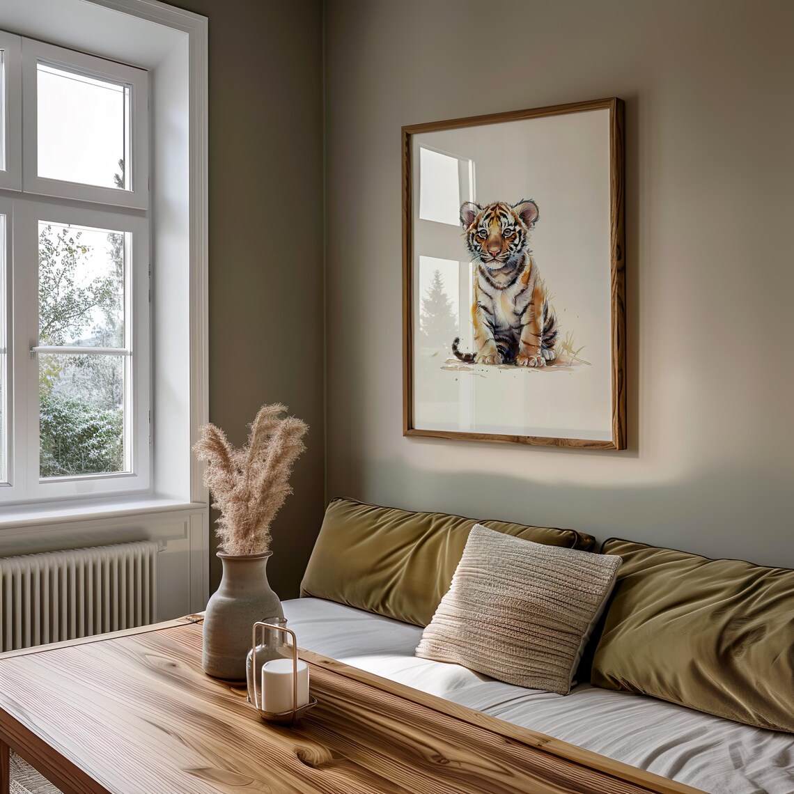 Little Tiger Cub Watercolor Cute Baby Animal Nursery Art Poster - Image 4