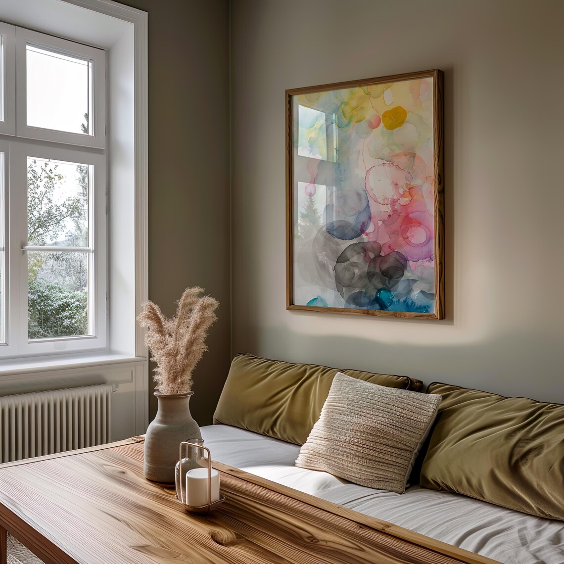 Pastel Ink Blob Abstract Watercolor Art Print for Modern Gallery Walls - Image 3