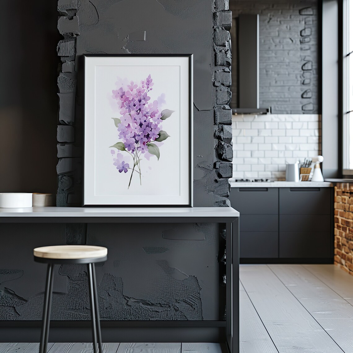 Lilac Blossom Watercolor Sunlit Purple Clusters Garden Floral Art Poster - Image 3
