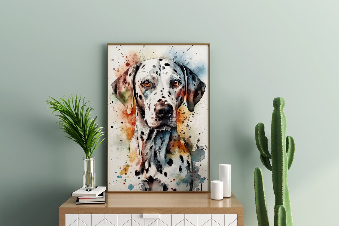Dalmatian Dog Painting Wall Art Poster Gift Watercolor Colorful Animal Painting Illustration Nature Wall Art Home Decor Print - Image 3