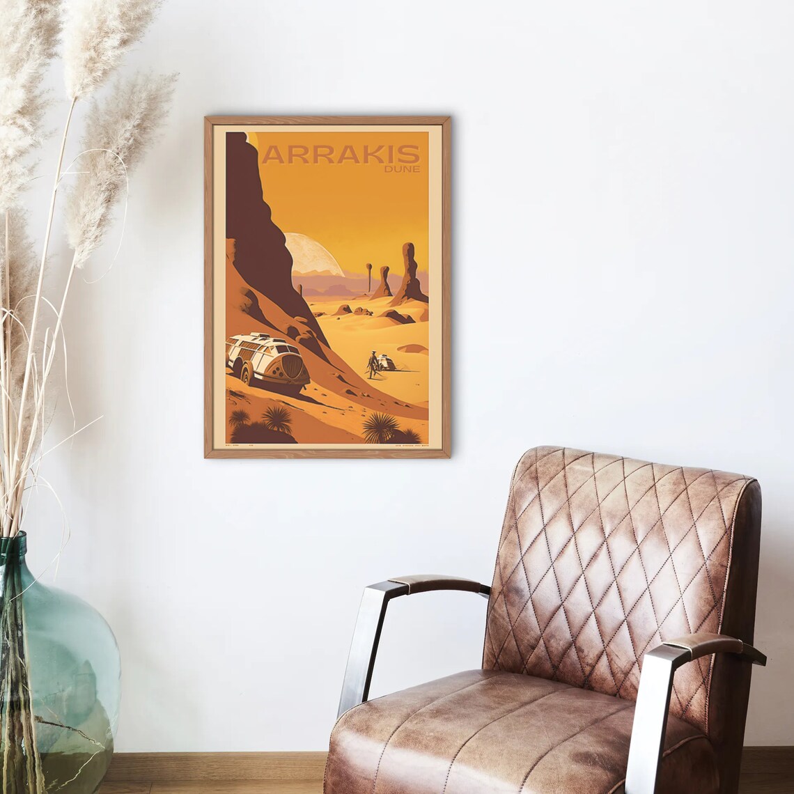 Arrakis Dune Desert Planet Sunset Spice Harvester Travel Poster - Image 3
