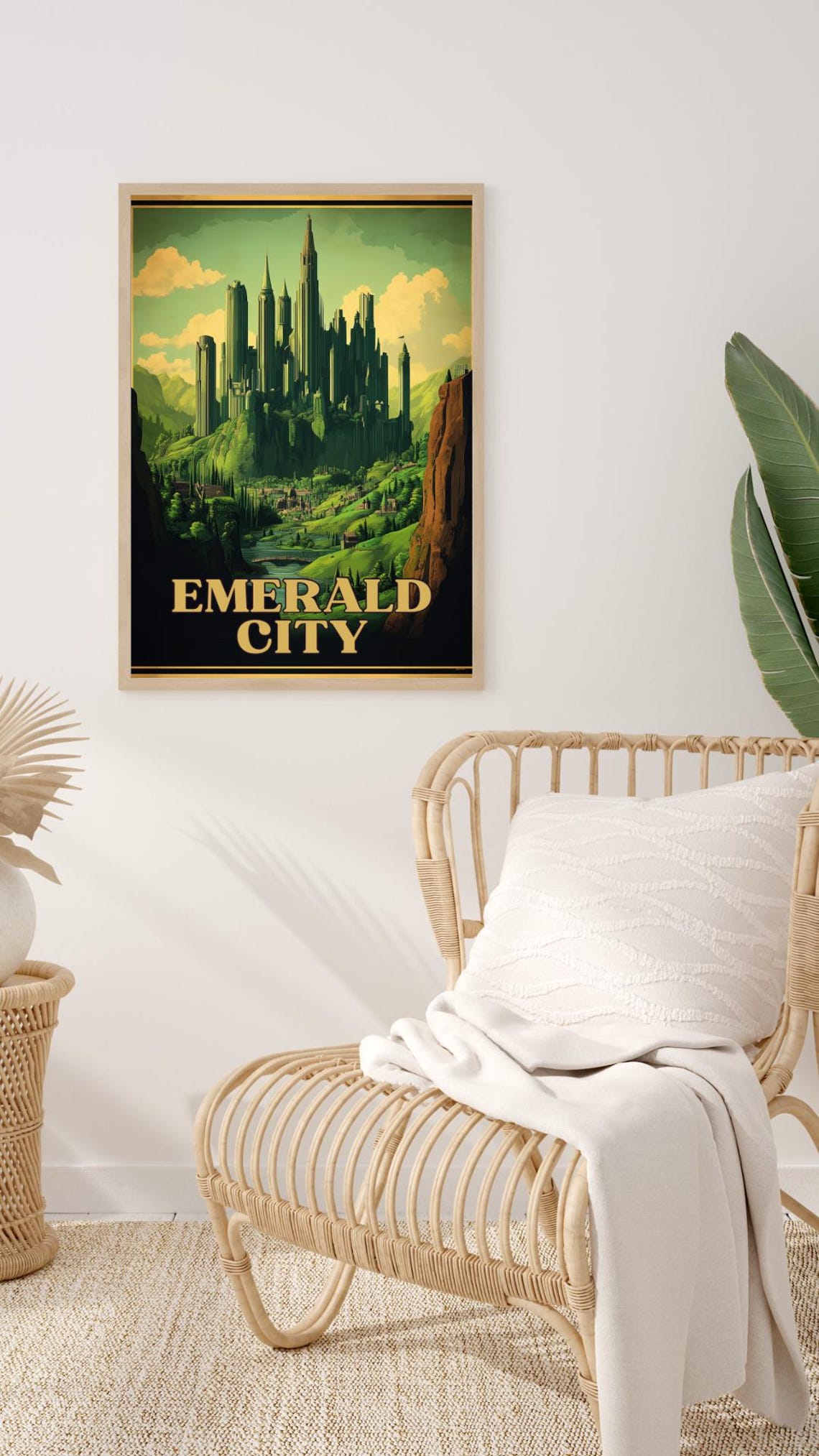 Emerald City Oz Cliffside Green Spires Valley View Travel Poster - Image 4