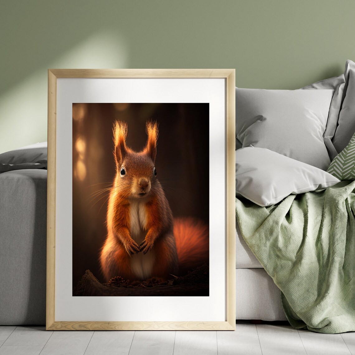 Red Squirrel Portrait Art Print, Wildlife Decor - Image 3