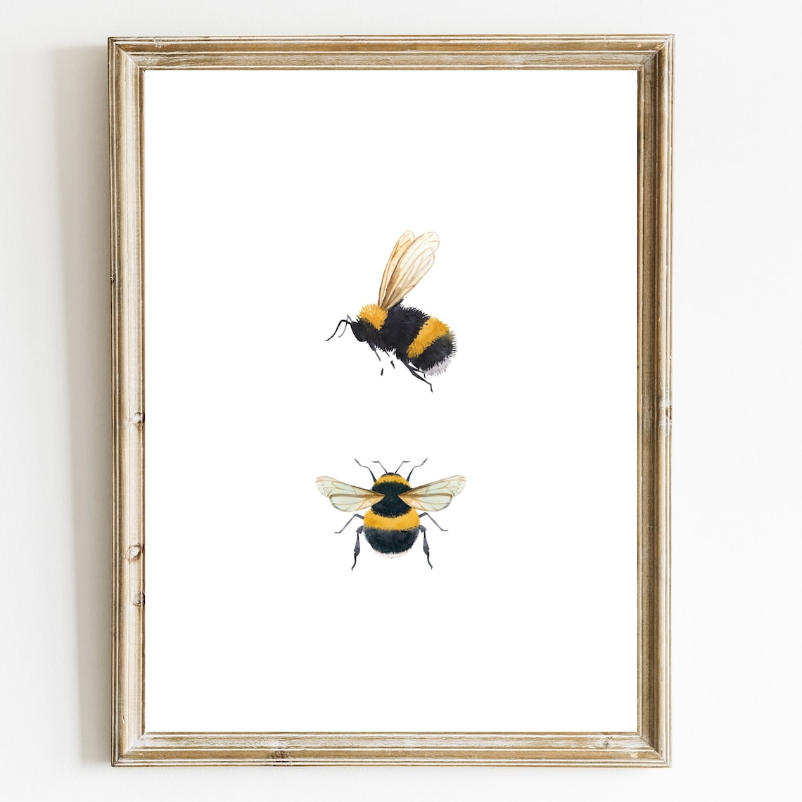 Bumble Bees Watercolor Art Print, Be Kind