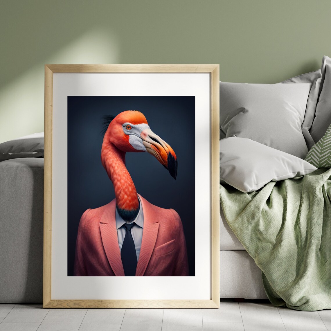 Flamingo Print, Vintage Painting Animal Art Print - Image 2