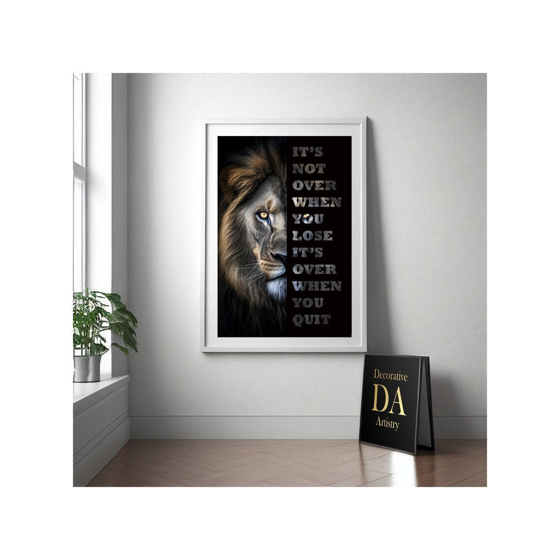 Lion Its Not Over When You Lose Gym Workout Motivational Poster - Image 3