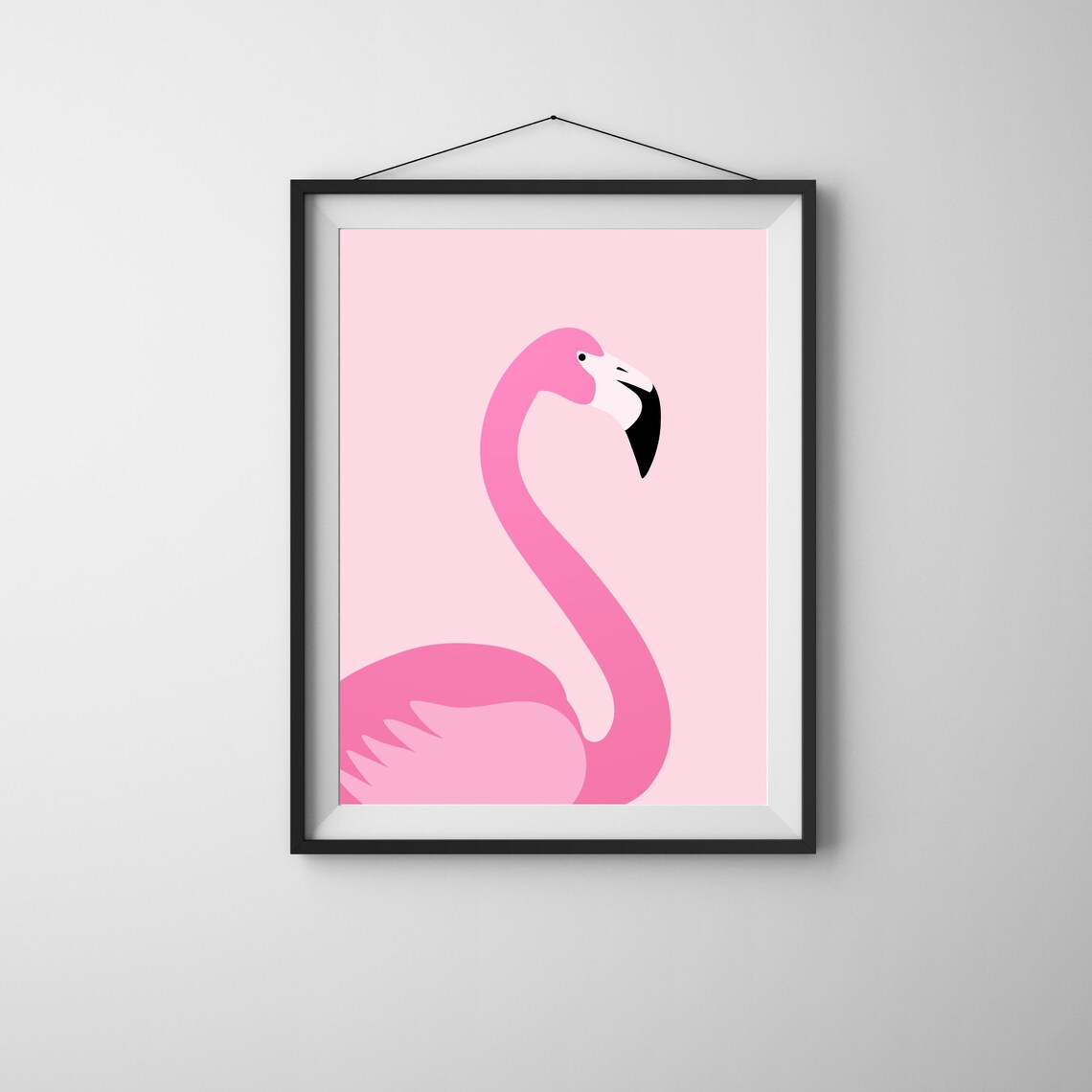 Pink Flamingo Minimalist Silhouette Modern Tropical Bird Art Poster - Image 2