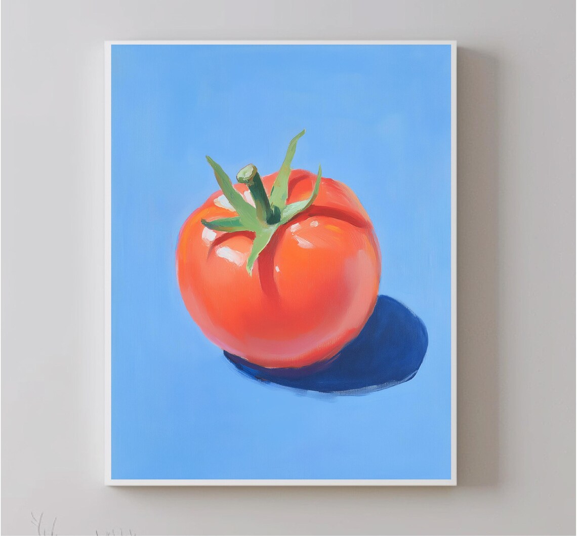 Tomato Art Vegetable Wall Print Vegetable Poster Cozy Art For The Kitchen Home Decorating Gift