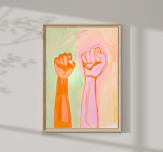 Raised Fists Empowerment Feminist Solidarity Women Rights Art Poster