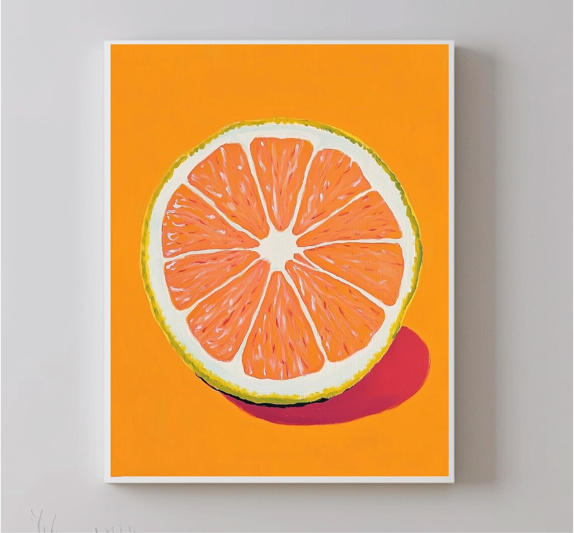 Art With Orange Fruit Wall Print Fruit Poster Cozy Art For The Kitchen Gift For Home Decoration