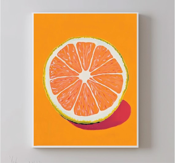 Art With Orange Fruit Wall Print Fruit Poster Cozy Art For The Kitchen Gift For Home Decoration
