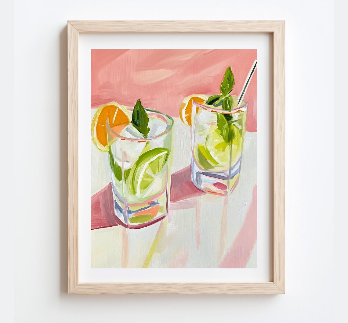 Colorful Mojitos Painting, Kitchen Bar Decor Print - Image 5