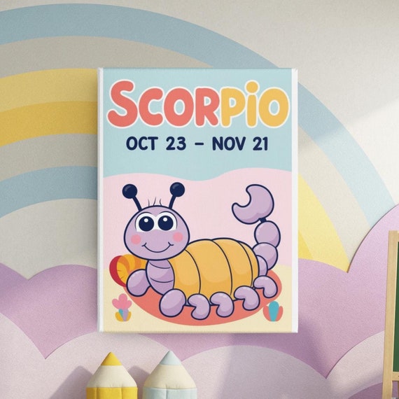 Zodiac Sign Scorpio Print For Nursery Or Toddlers Room Print Art Art