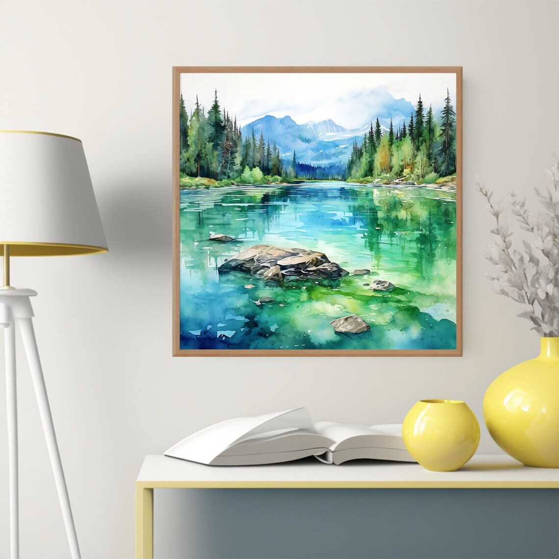 Jasper National Park Canada Watercolor Travel Poster - Image 2