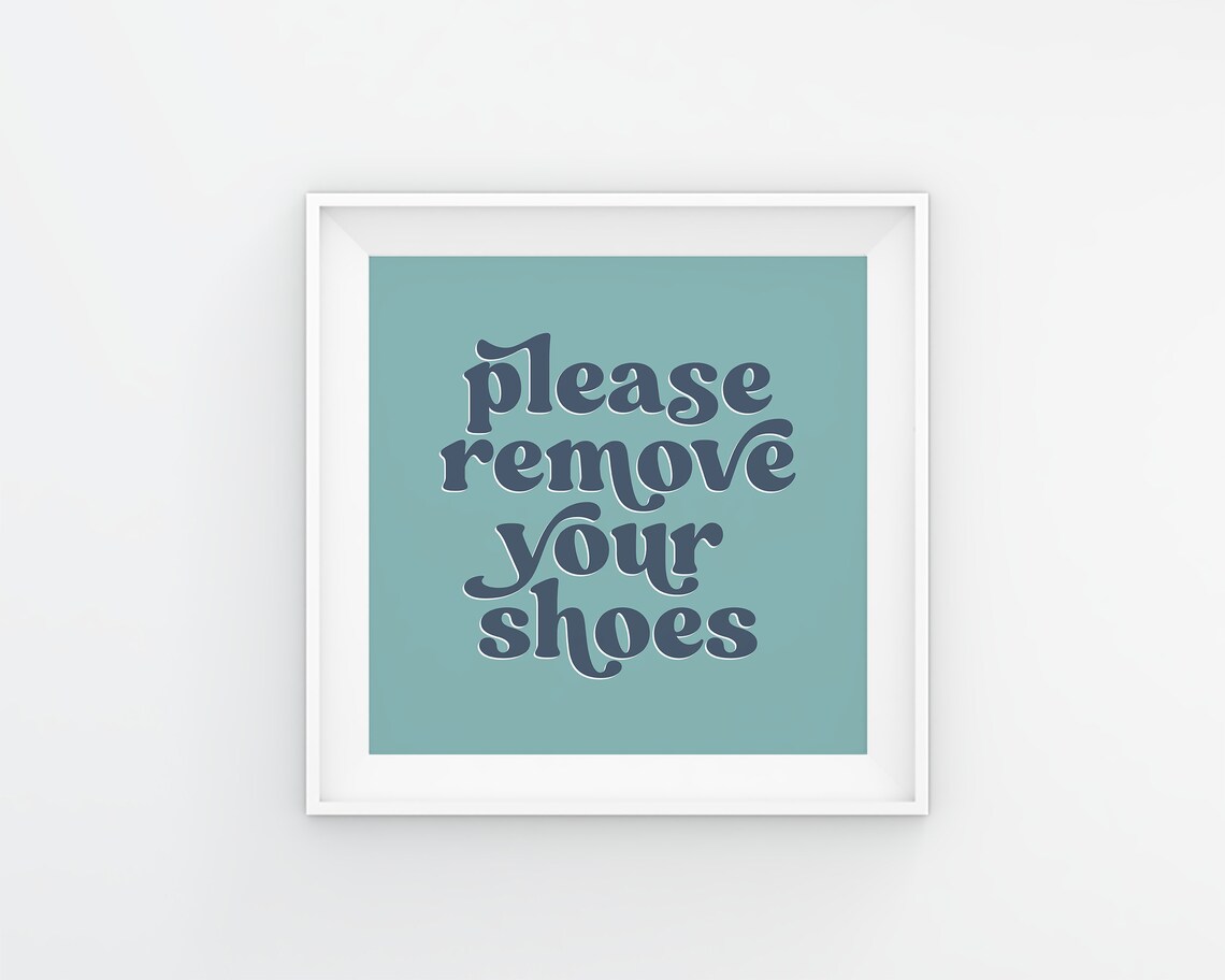 Please Remove Your Shoes Sign, Retro Shoes Off Art Print - Image 3