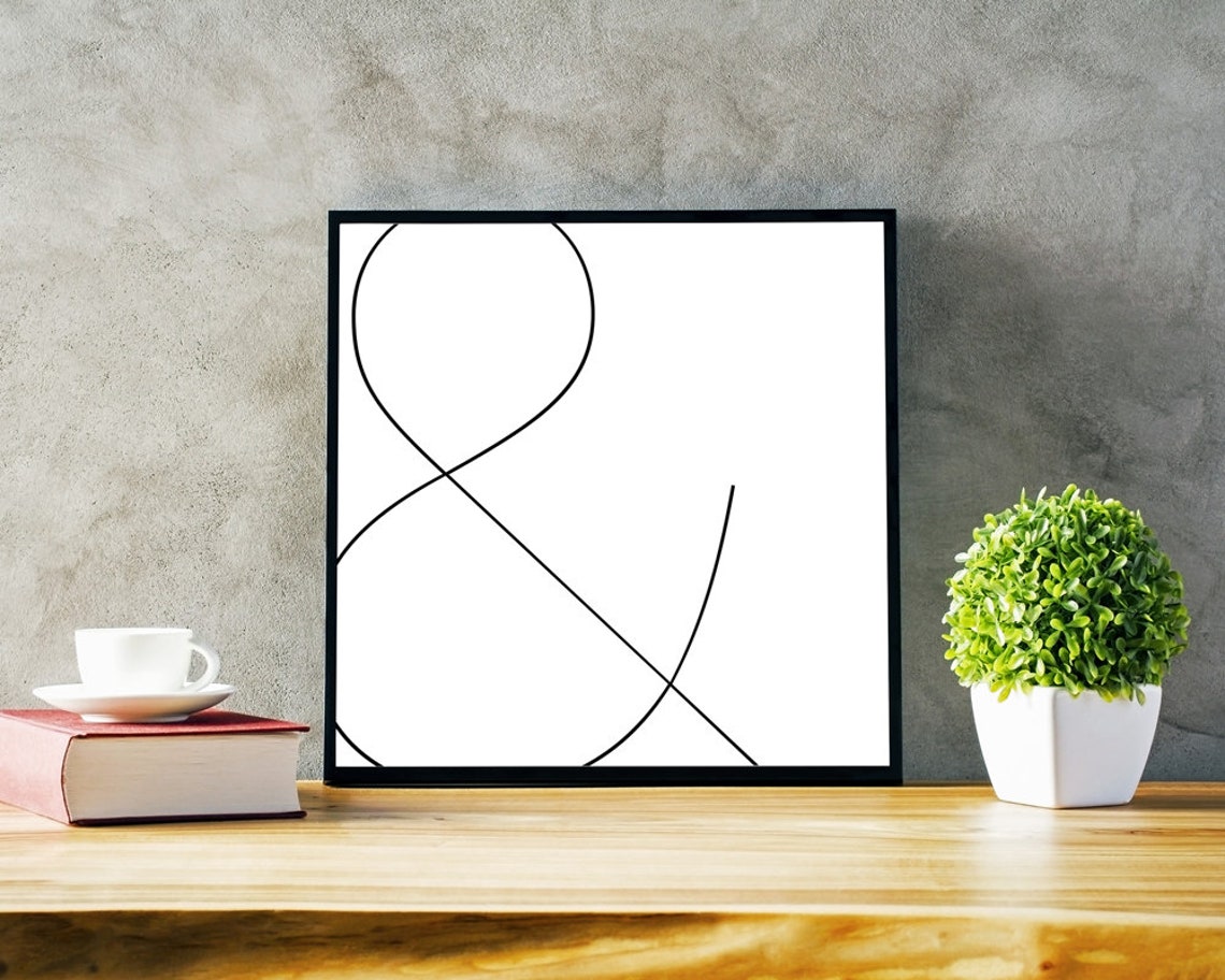 Minimalist Abstract Continuous Line Art Modern Black White Poster - Image 3