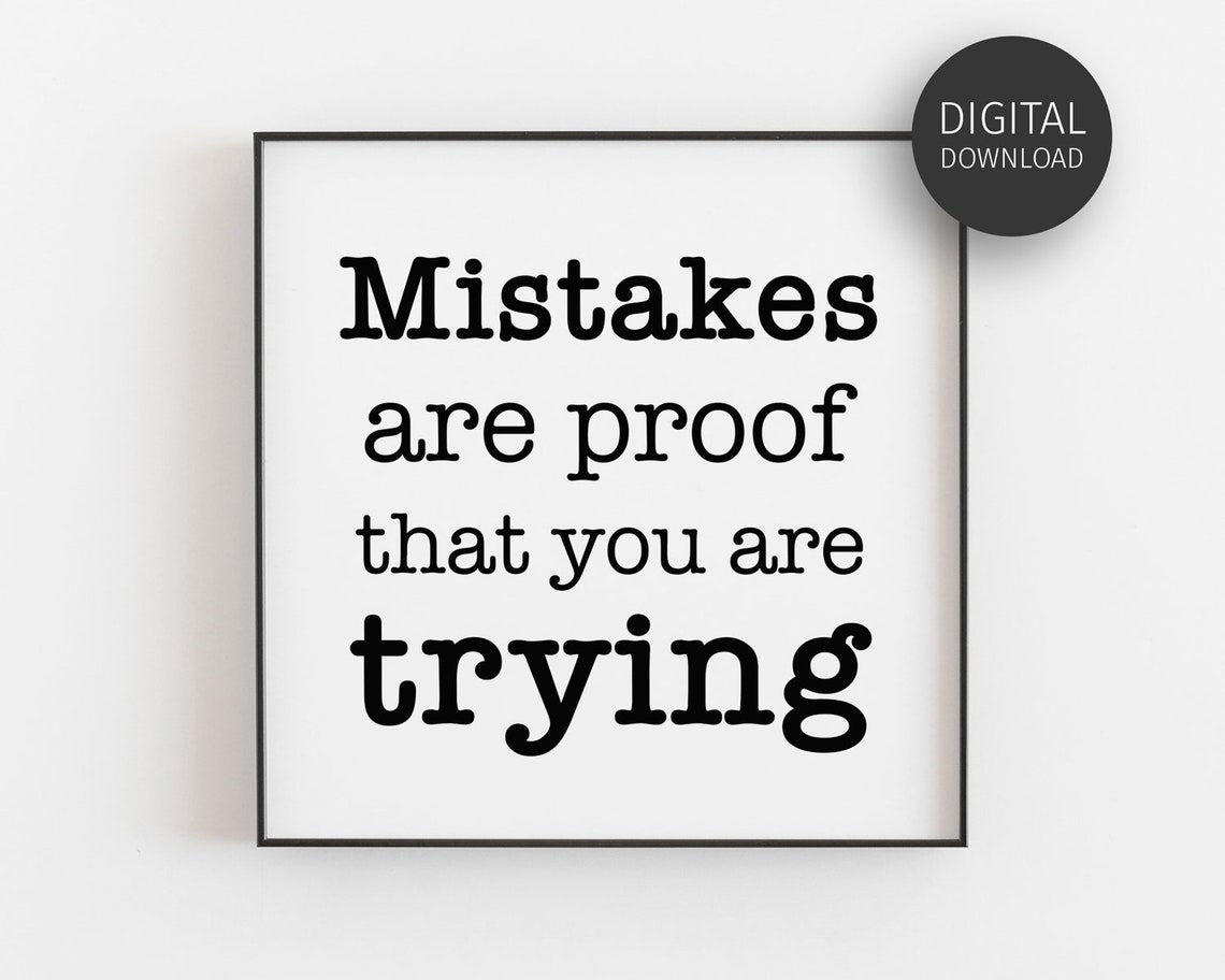 Classroom Decor Prints Education Quote Teenager Poster Learning Inspirational Wall Art Minimalist Mistakes