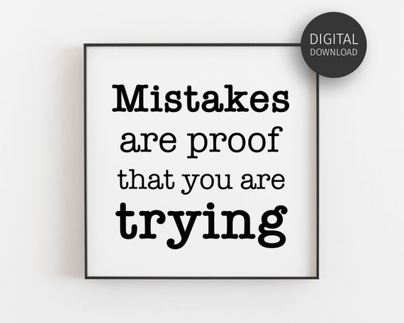 Classroom Decor Prints Education Quote Teenager Poster Learning Inspirational Wall Art Minimalist Mistakes