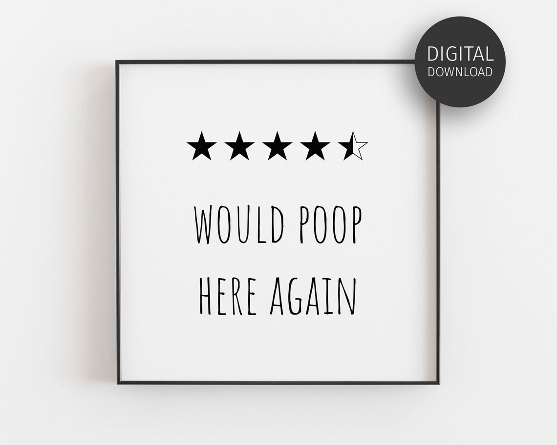 Would Poop Here Again Funny Bathroom Poster