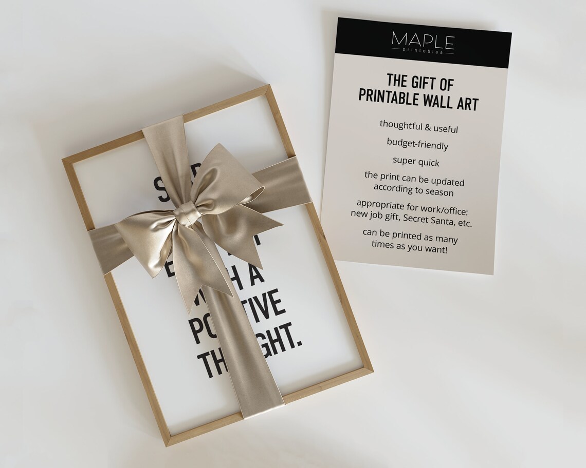 Think Positive Inspirational Quote Art Print for Office - Image 2