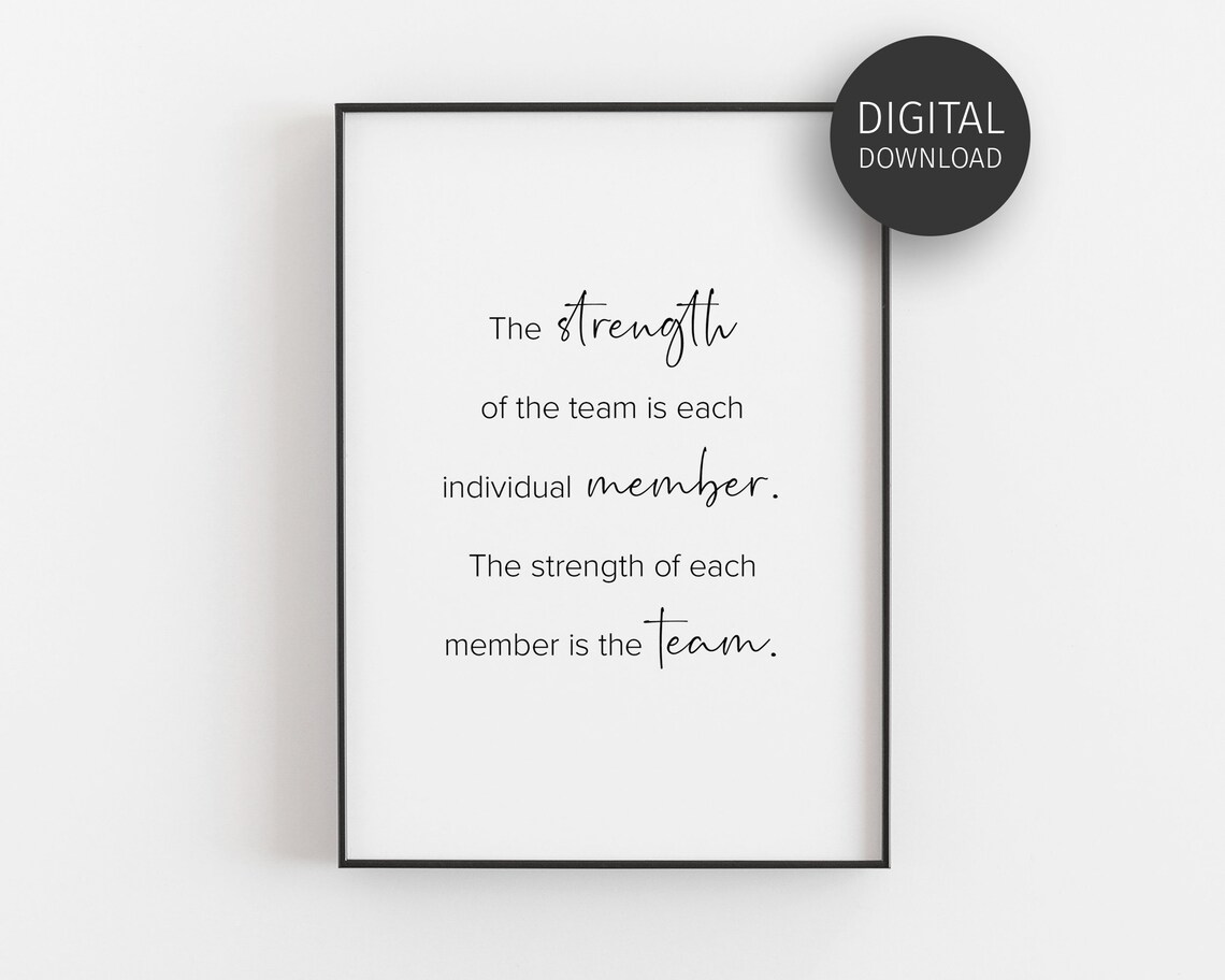 Teamwork Quote Office Motivation Work Staff Poster