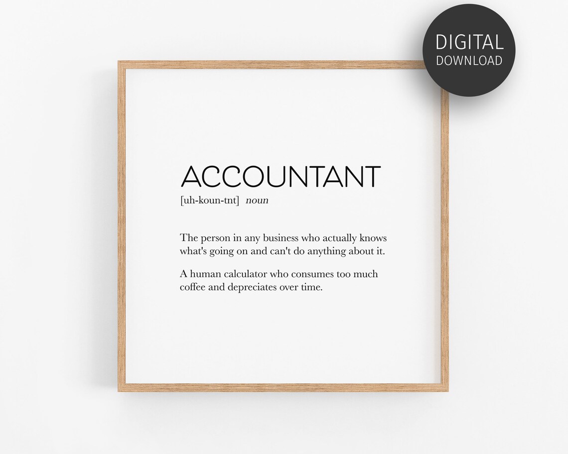 Accountant Definition Art Print, Funny Office Decor - Image 2