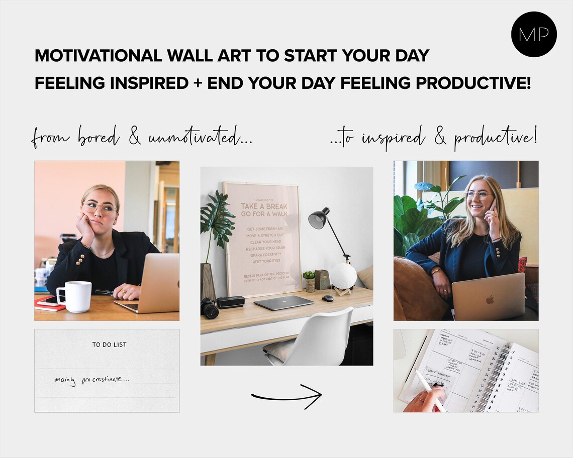 Take A Break Quote Art Print, Neutral Home Office Decor - Image 3