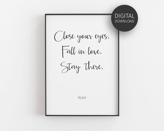 Rumi Quote Print Meditation Quote Prints Inspirational Poster Zen Print Relax Minimalist Quote Wall Art Love