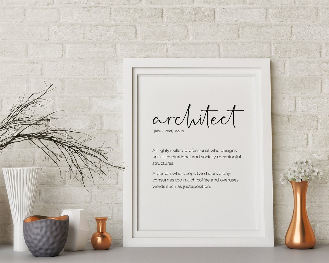 Architect Definition Funny Architect Career Graduation Gift Wall Art - Image 2
