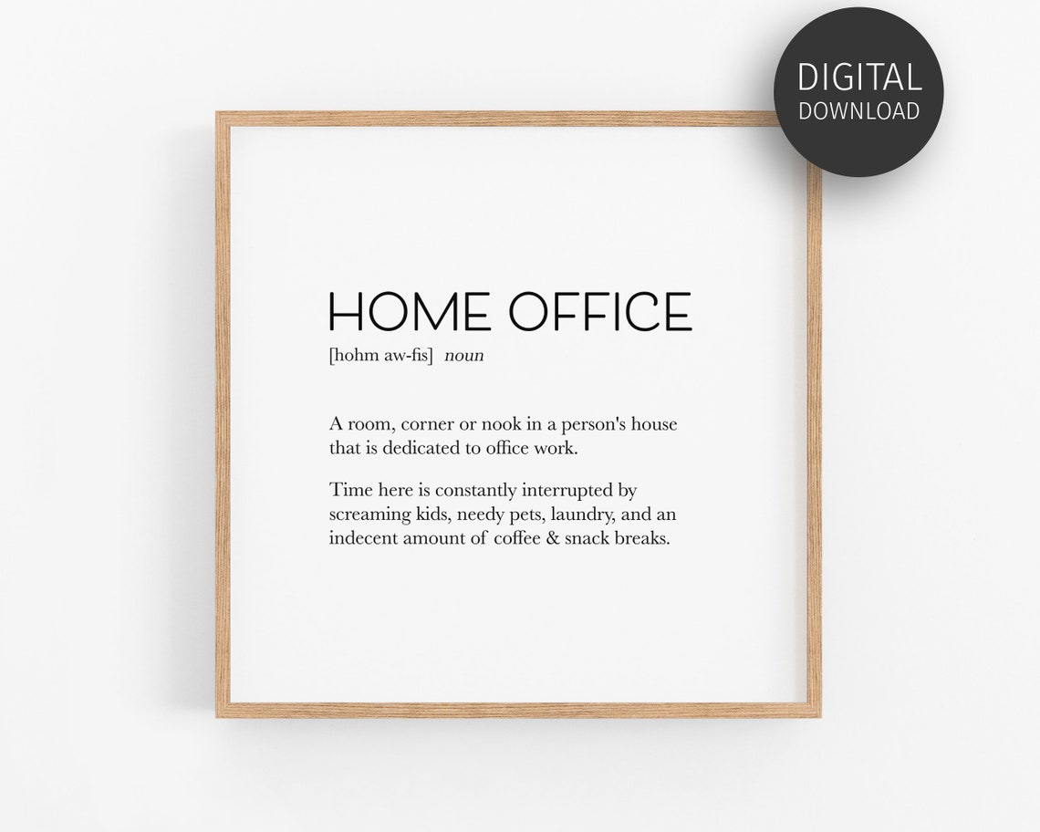 Home Office Definition Print Funny Remote Work Gift Modern Wall Decor - Image 3