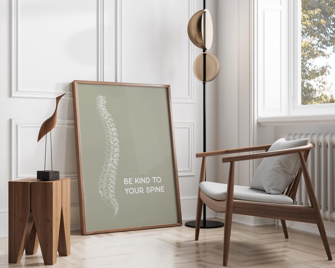 Be Kind To Your Spine Sage Green Anatomy Chiropractor Wall Art - Image 3