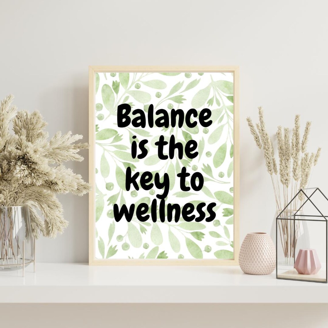 Balance Key To Wellness - Minimalist Art Print - Image 3