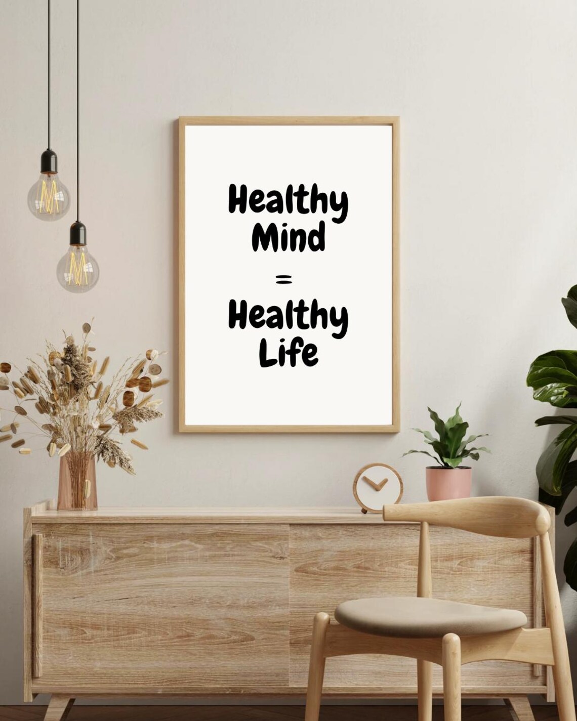 Healthy Mind Healthy Life Bold Typography Minimalist Quote Poster - Image 2