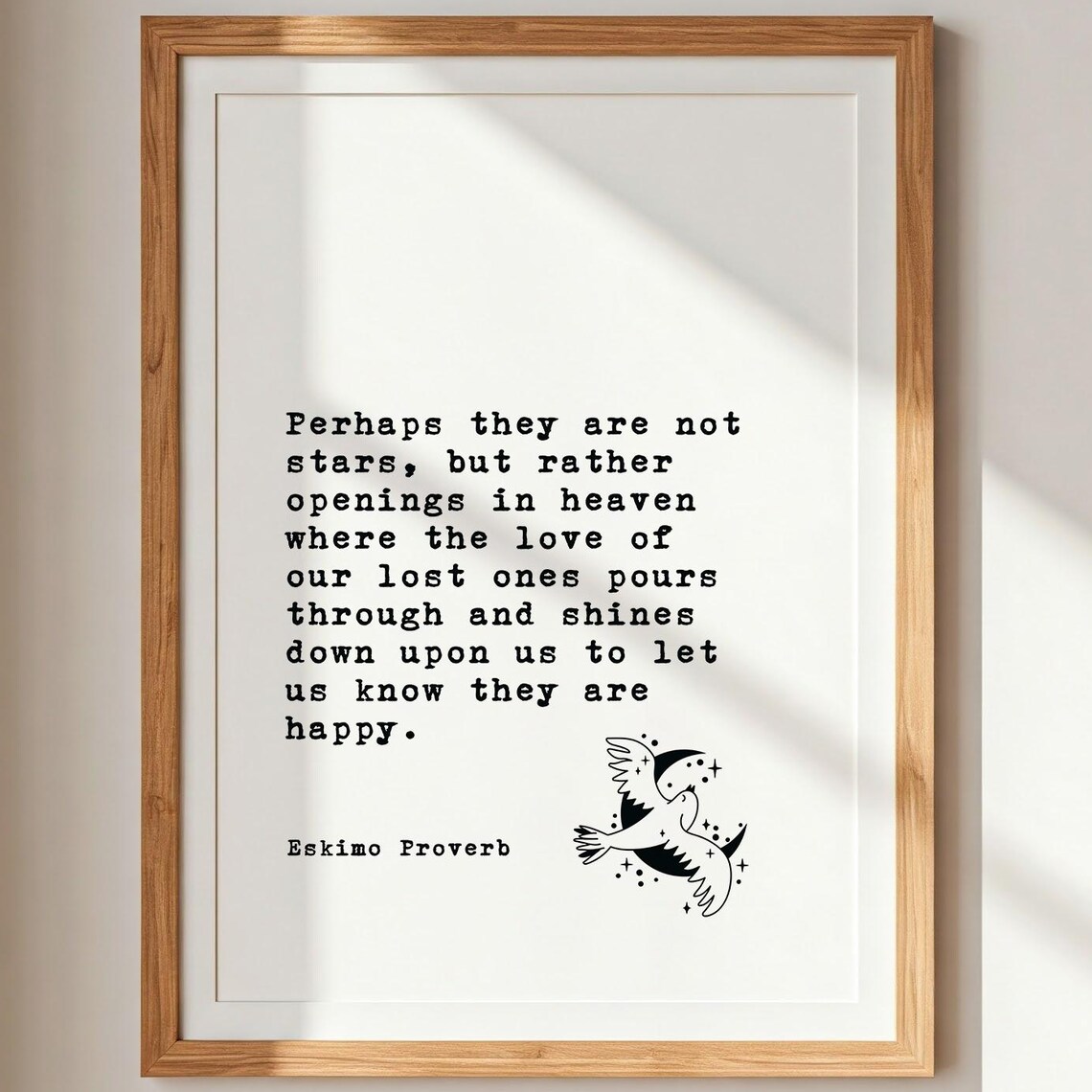 Perhaps They Are Not Stars Heaven Memorial Condolence Quote Poster
