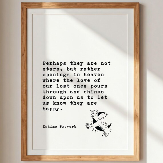 Perhaps They Are Not Stars Heaven Memorial Condolence Quote Poster