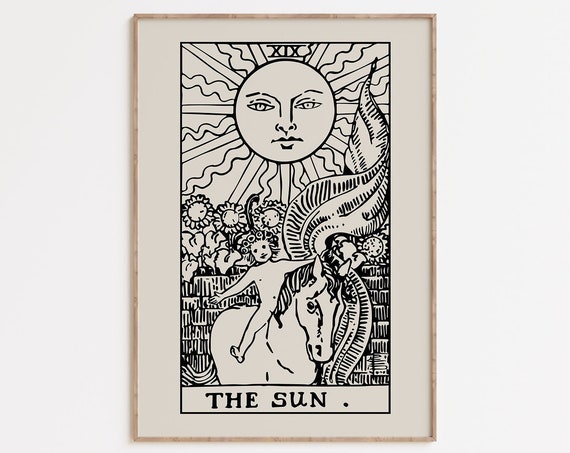 The Sun Tarot Card, Rider-Waite Astrology Art Print
