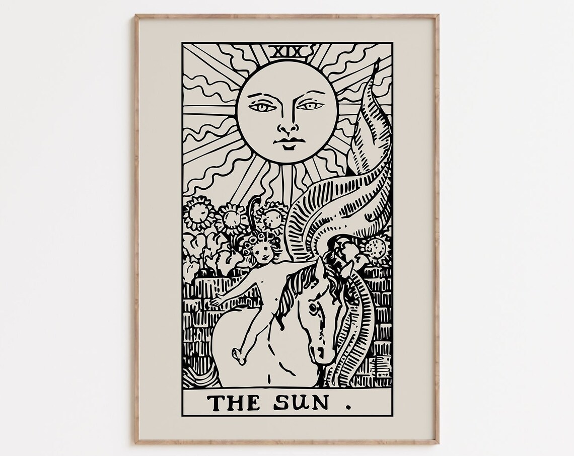 The Sun Tarot Card, Rider-Waite Astrology Art Print