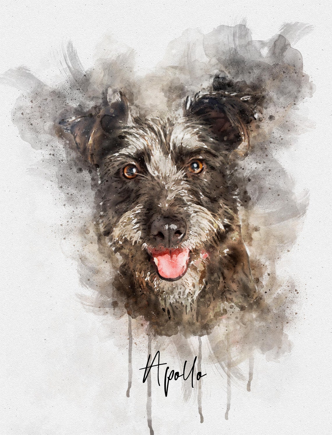 Watercolour Pet Portrait Personalised Pet Painting From Photo Pet Memorial Gift Pet Portrait Print Watercolour Wall Art Gift For Friend - Image 4