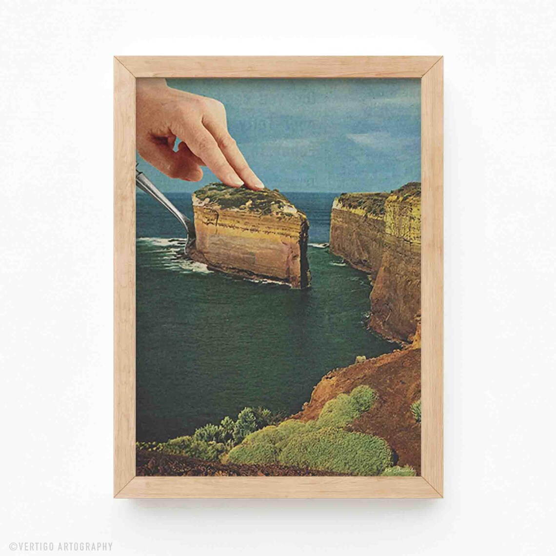 Seaside Cake Vintage Coastal Kitchen Art Print