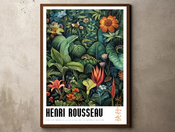 Henri Rousseau Print Poster Tropical Decor Botanical Jungle Exhibition Vintage Wall Art