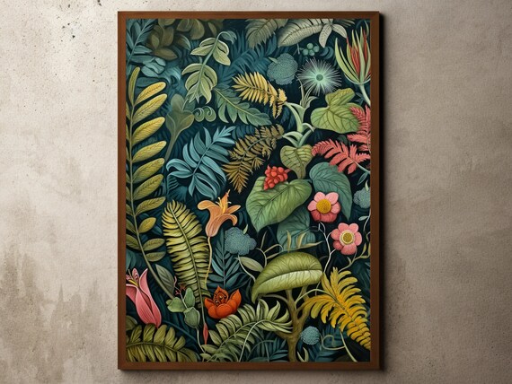 Henri Rousseau Print Poster Tropical Decor Botanical Jungle Exhibition Vintage Wall Art