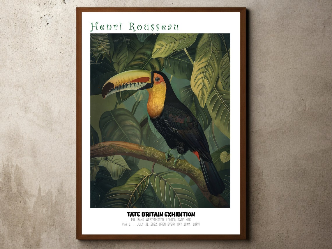 Henri Rousseau Toucan Tate Britain Exhibition Jungle Art Poster